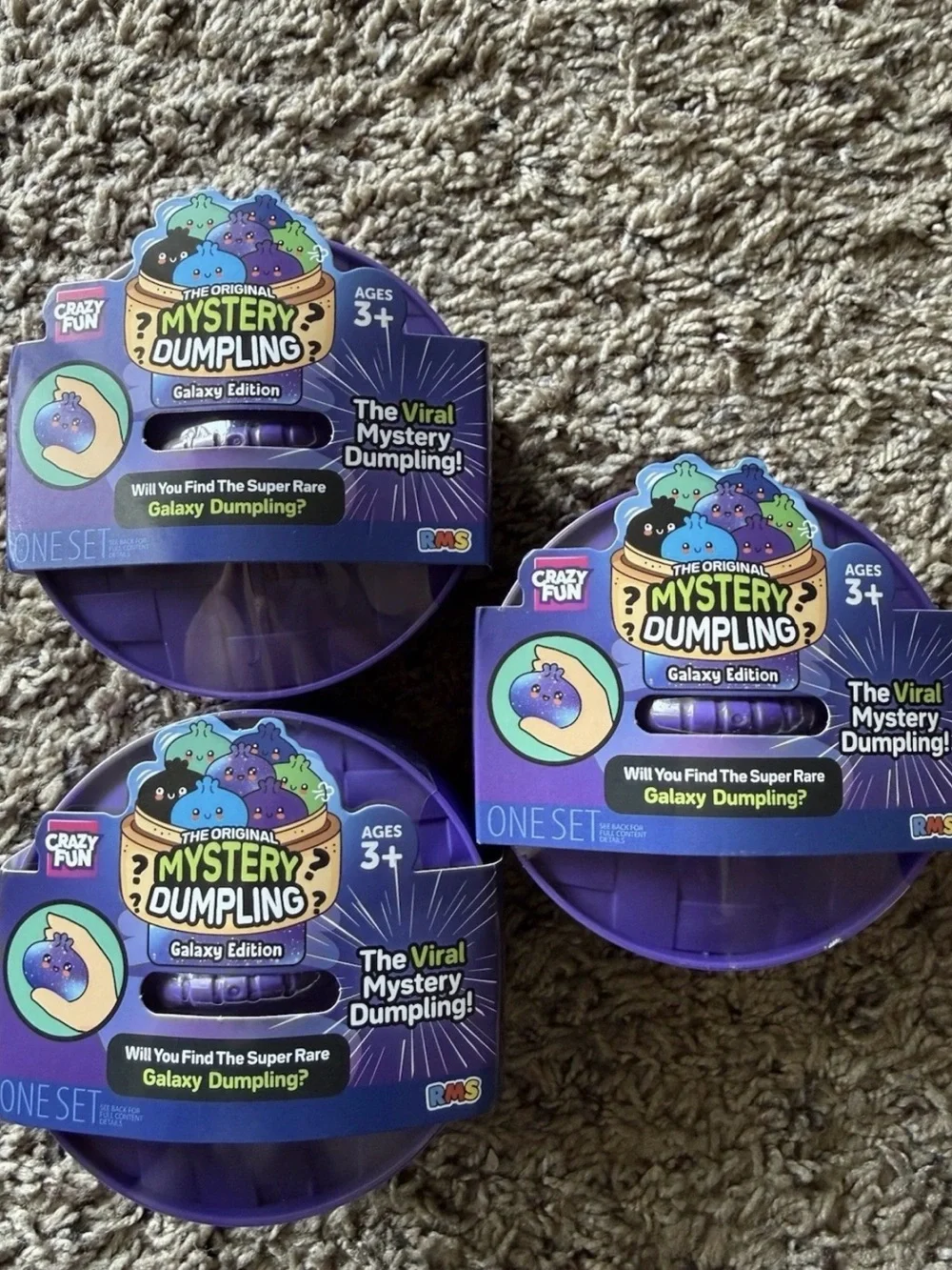 Galaxy Squishy Bun Mystery Dumpling TikTok Viral Glitter Rare lot of 3